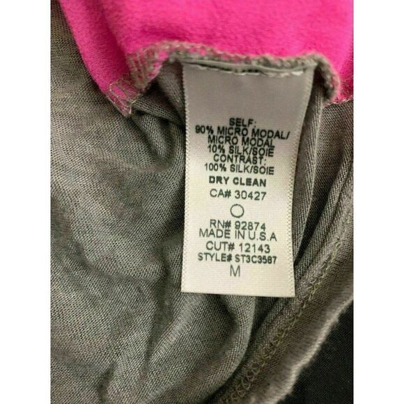 Splendid Womens Gray Pink Scoop Neck Jersey Tank Top Silk Modal Medium - Picture 7 of 7
